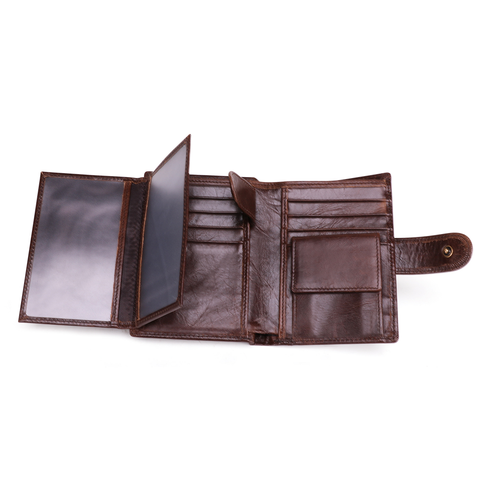 Men's wallet rfid multi-card slot casual retro leather wallet large capacity clutch