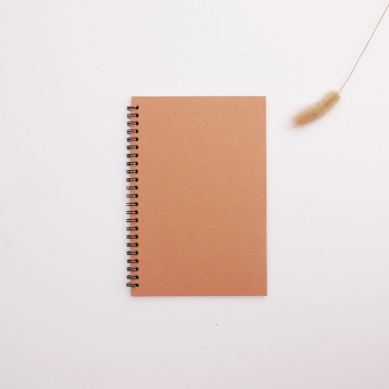 Vintage Leather Paper Wire-bound Notebook Simple Office Memo Book Design Logo Available