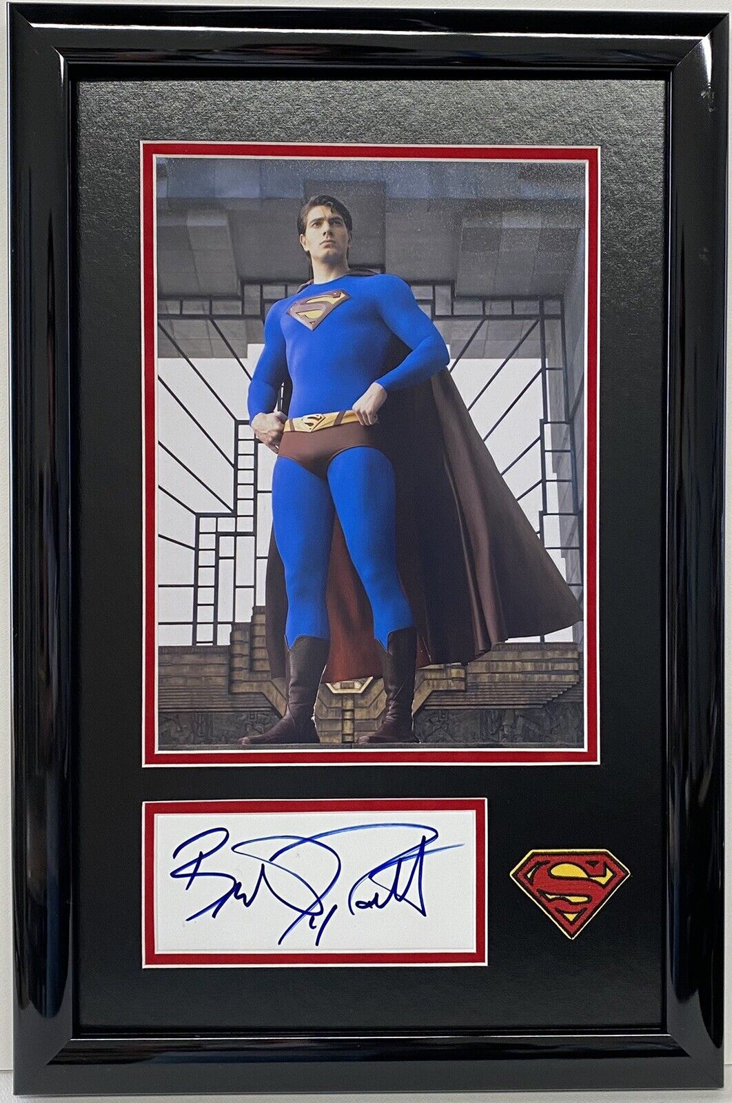 Brandon Routh Superman Autographed Frame Signature 12x19