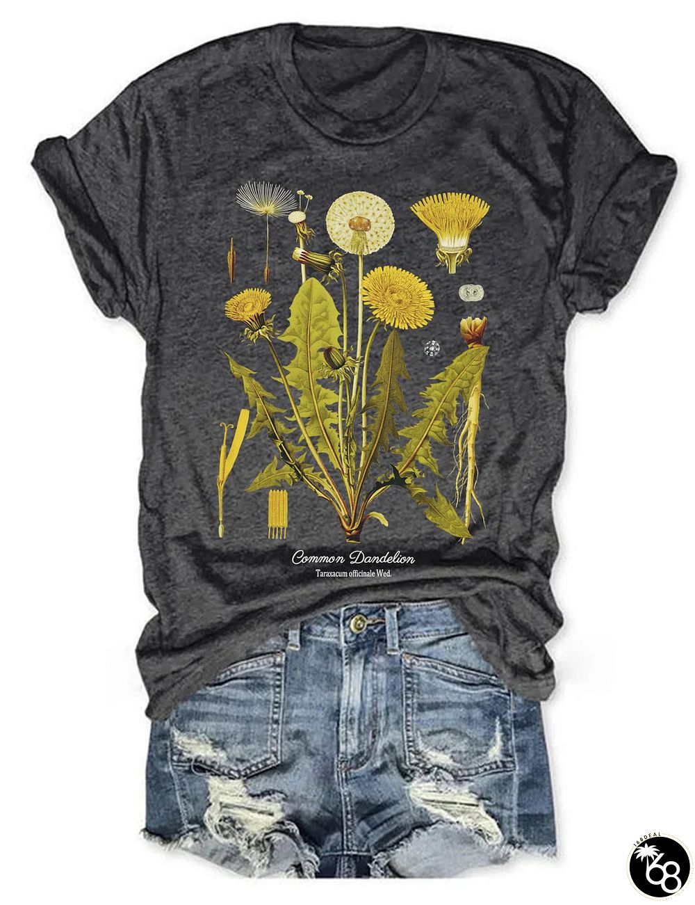 Botanical Art Yellow Flower T-shirt | 168DEAL