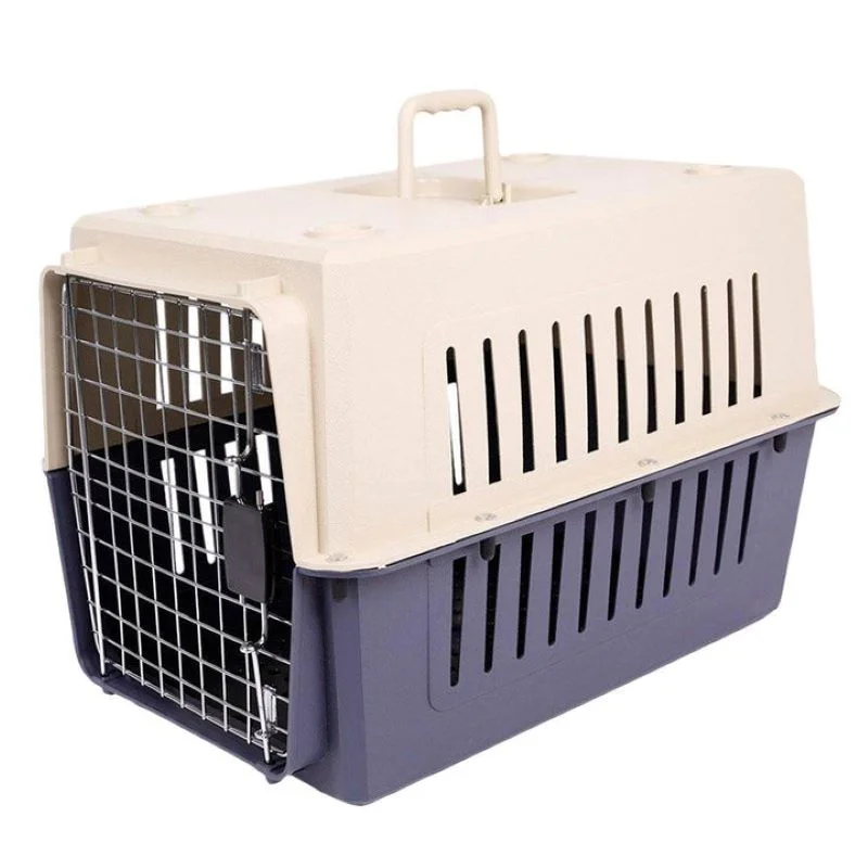 Portable Pet Box Cat & Dog Carrier Cage with Chrome Door 