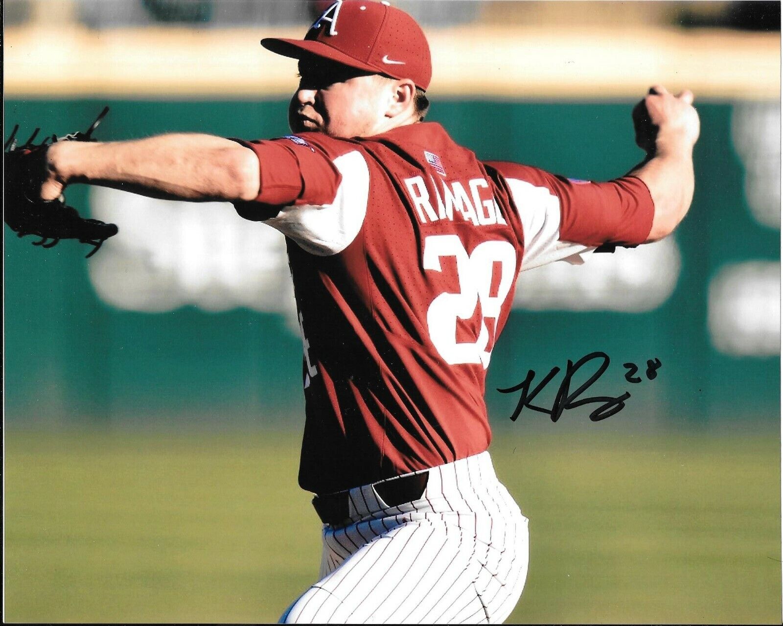 KOLE RAMAGE HAND SIGNED ARKANSAS RAZORBACKS 8X10 Photo Poster painting W/COA