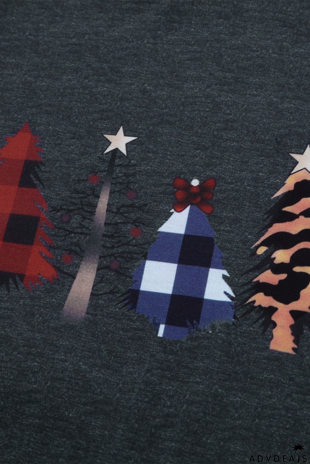 Christmas Pattern Plaid Splice Long Sleeve Top