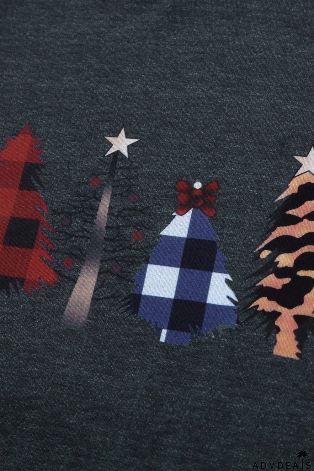 Christmas Pattern Plaid Splice Long Sleeve Top