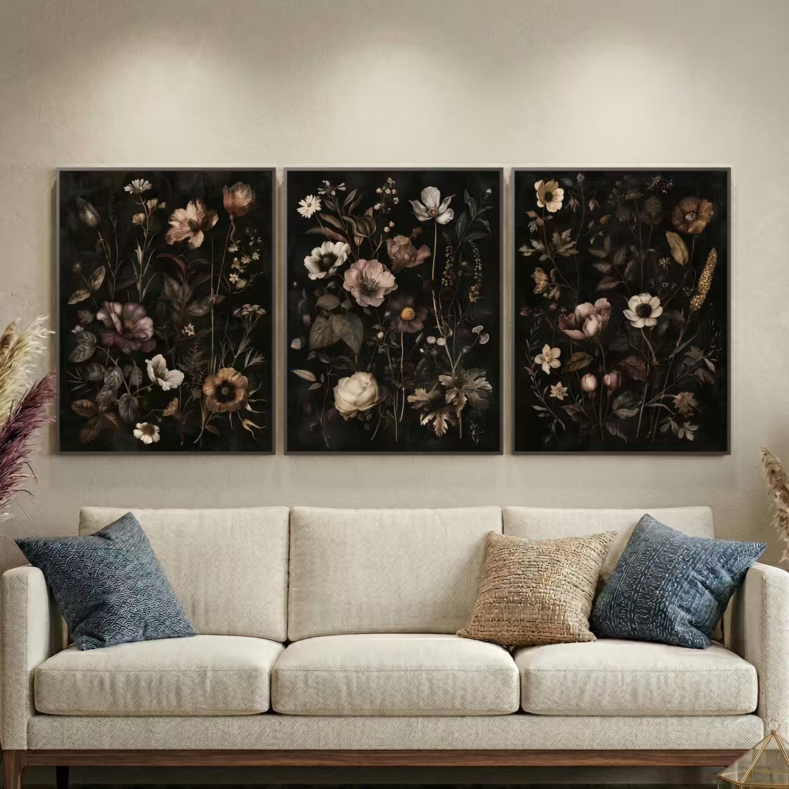 3-Piece Set Flower Canvas Wall Art