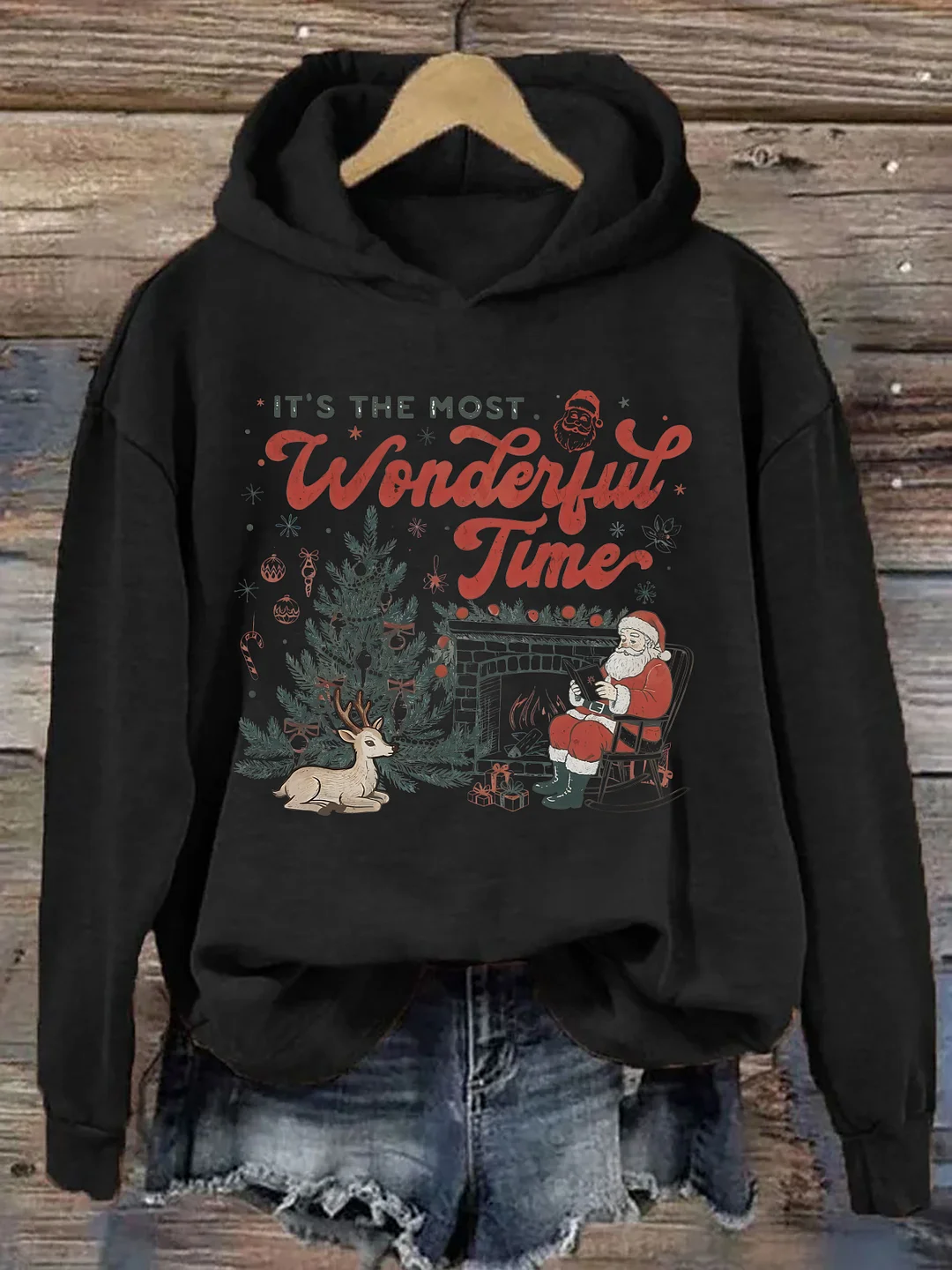 Retro Santa Christmas Hoodie