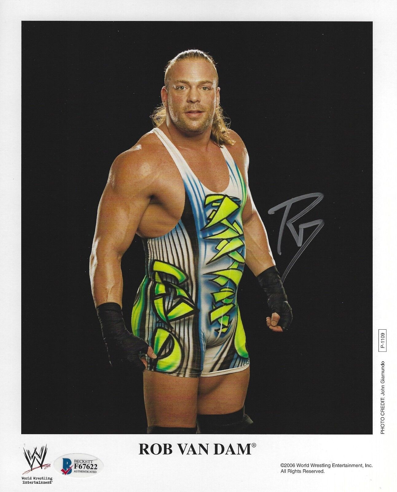 Rob Van Dam Signed WWE 8x10 Photo Poster painting BAS Beckett COA Original 2006 Promo Picture