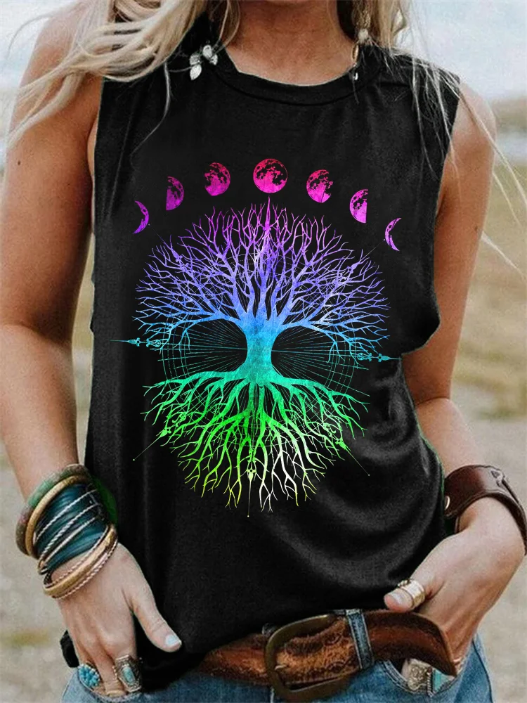Mystical Colorful Tree Totem Tank Top