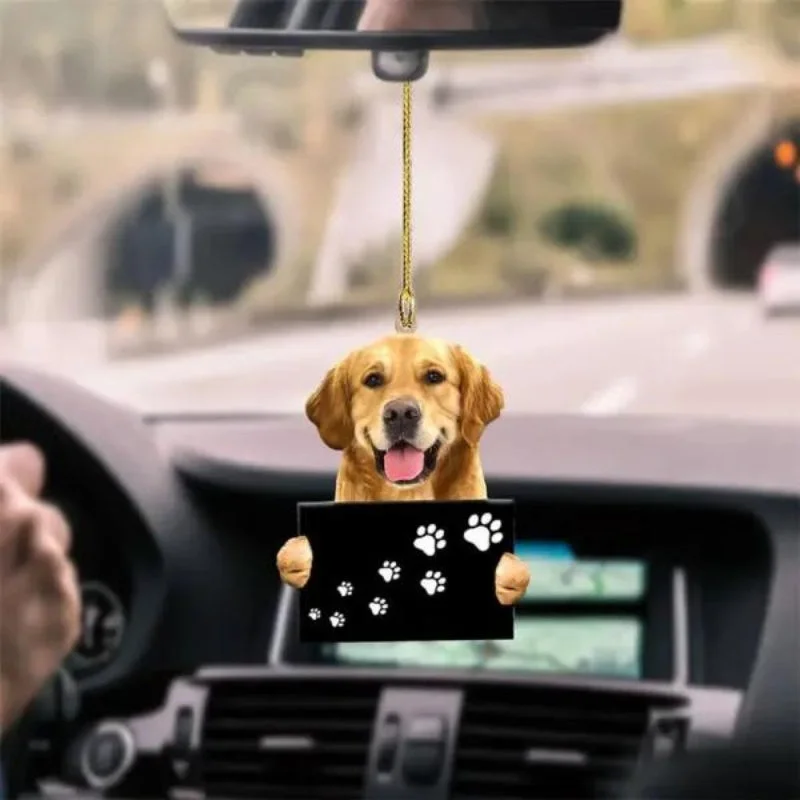 VigorDaily Golden Retriever Fly With Bubbles Car Hanging Ornament BC055