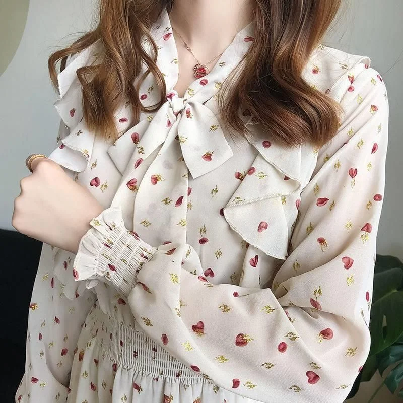 Toloer Toloer Floral Dress Slim Summer New Women's Long Sleeve Bottom Dress French Bow Show Thin Dress-Outfit Ideas