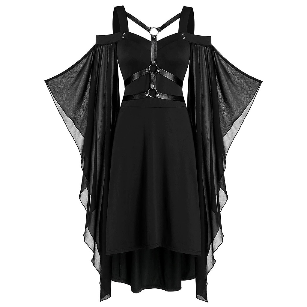 Punk & Gothic Victorian Medieval Rockabilly Cocktail Dress Dress Masquerade Goth Girl Plus Size Women's Adults' Cosplay Costume Halloween Halloween Prom Festival Dress Summer Spring Fall 2023 - US $29.99 –P5