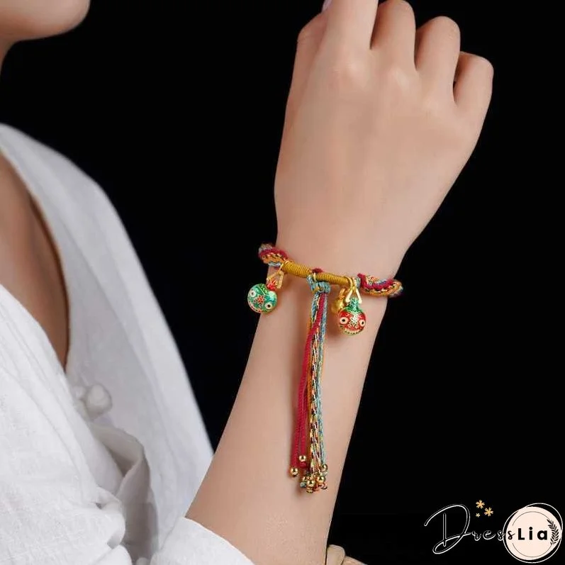 Handwoven Tibetan Style Cotton Rope Reincarnation Jewelry Bracelet Swallowing Gold Beast Hand Rope Bracelet