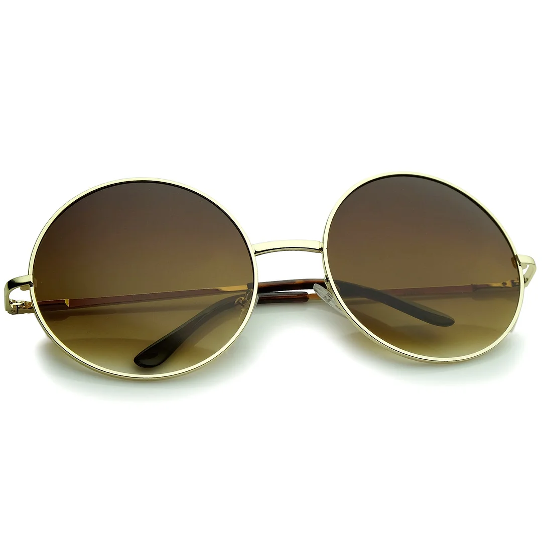 Super Large Oversize Slim Temple Round glasses 61mm