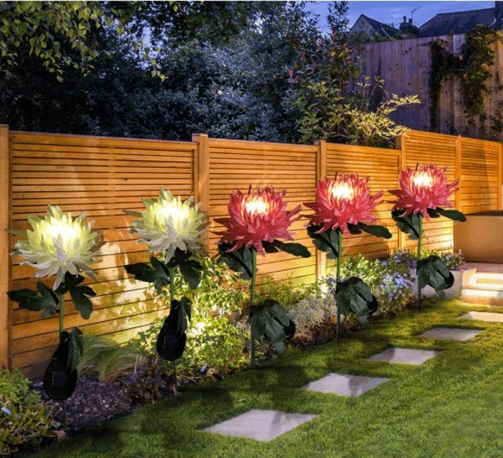 🔥Last Day Promotion 67% OFF - 30" Chrysanthemum Solar Garden Stake LED