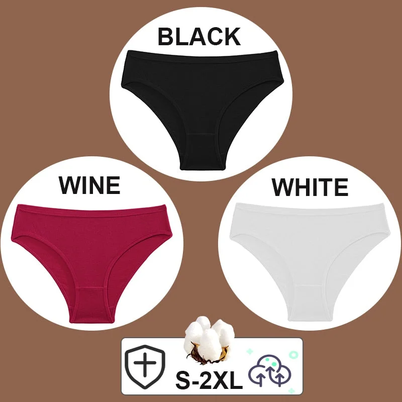 FINETOO 3PCS/Set Women Cotton Pantys Soft Back Love Lace Briefs Mesh Femme Underpants Woman Low-Waist Underwear Lingerie S-2XL