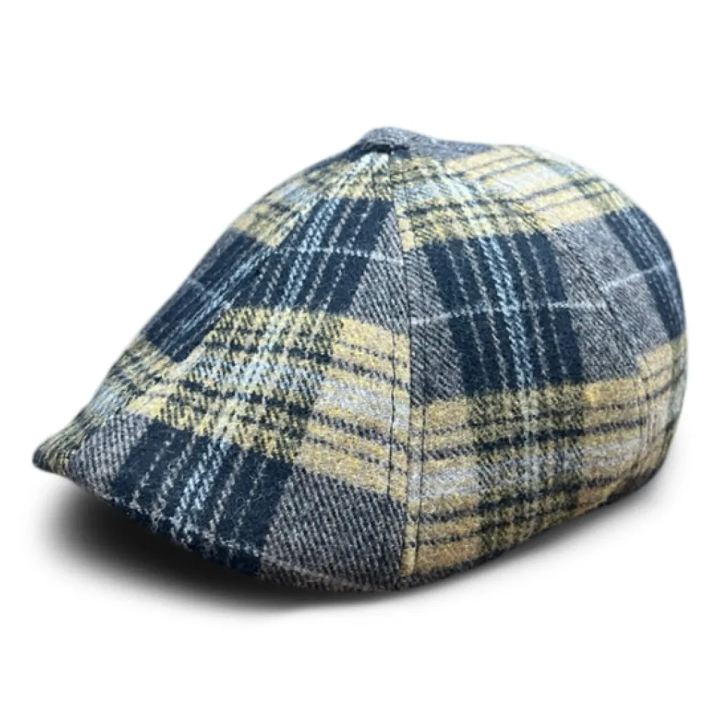 Hatsfashion-The Bruin Peaky   Cap - Gold and Black Plaid
