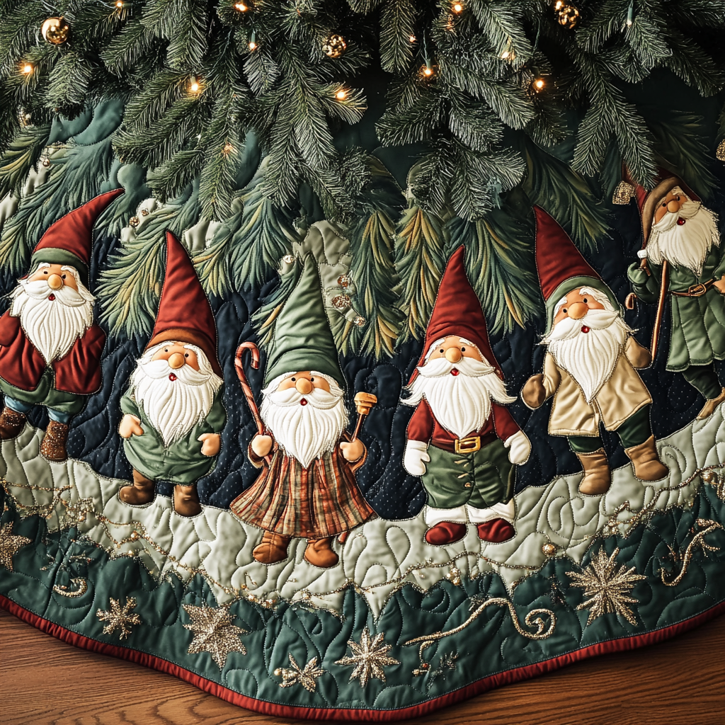 Holiday Harmony Quilted Christmas Tree Skirt NCU0VH732