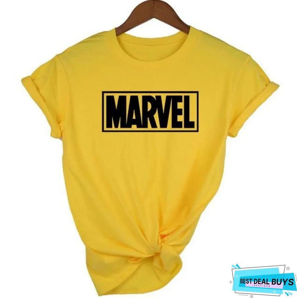 Women Short Sleeve T-Shirt O-Neck Cotton Super Hero Tops Tee