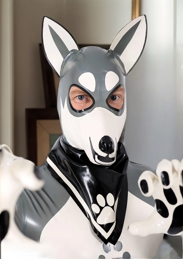 Men Latex Scarfs Male Pup Paw Scarf Pup catsuits Accessory (KG31572)