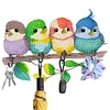 (US Only)Birds Wood 2D/Flat DIY Diamond Painting Art Hooks No Hole Punching Wall Decor