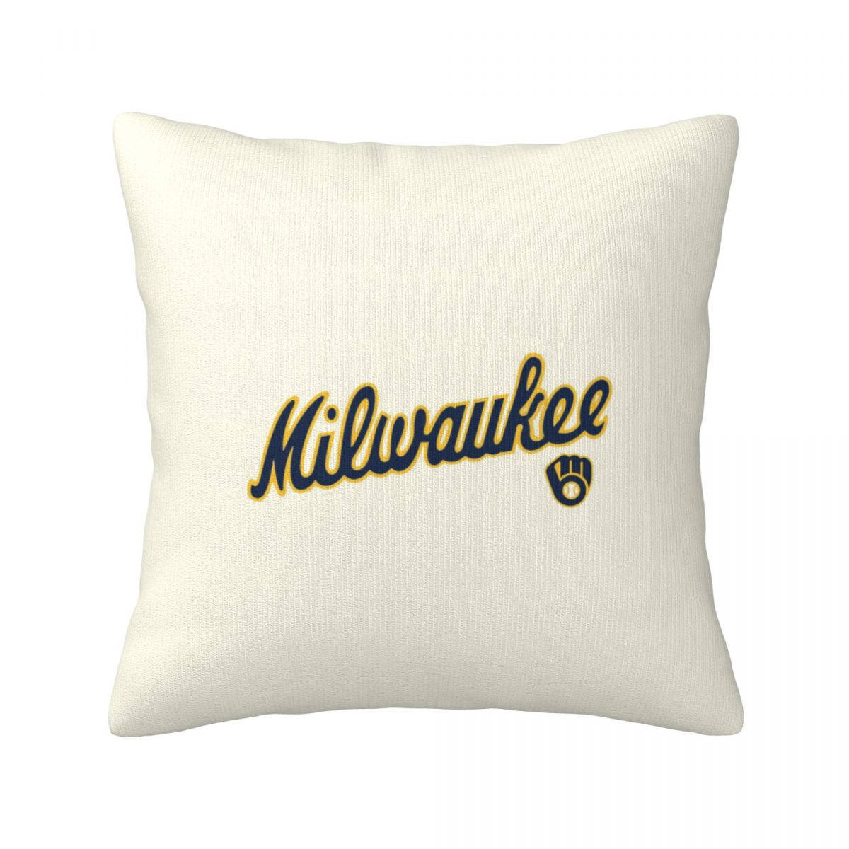 Milwaukee Brewers Yellow Short Plush Cushion for Home Decor