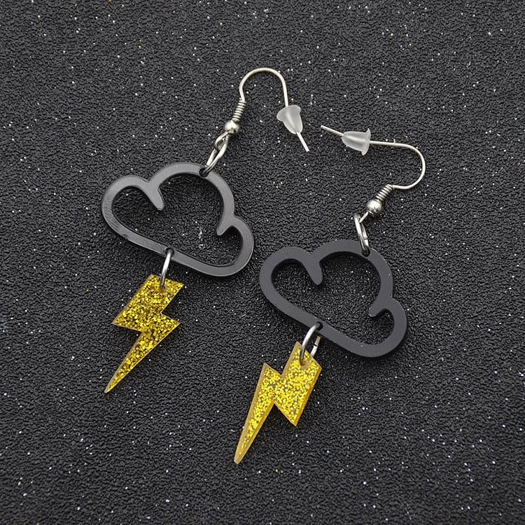 YOY-lychee New Acrylic Cute Cloud Lightning Earrings
