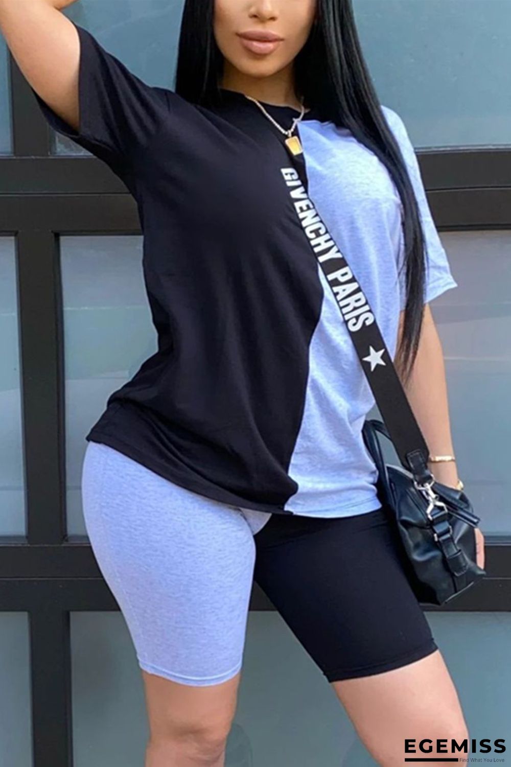 BlackBlue Fashion Casual Stitching Two-piece Set | EGEMISS