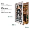 Difficulty: ⭐⭐⭐---Old Times of City, 3D Wooden Puzzle Dollhouse&Bookend with Sensor Light, DIY Book Nook Puzzle for Bookshelf