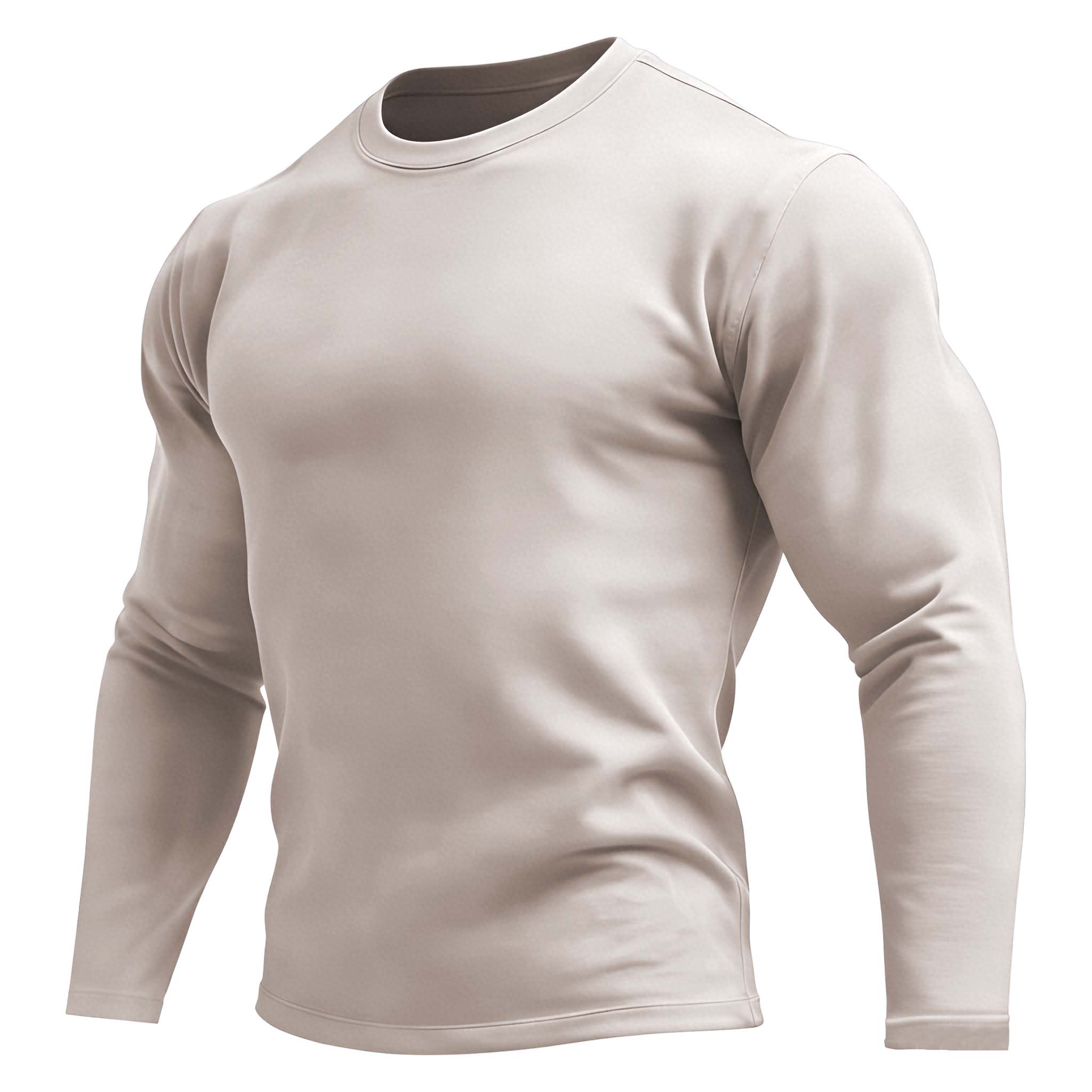 Men's Vintage Solid Color Crew Neck Long Sleeve T-Shirt