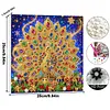 DIY Special Shape Diamond Painting Pearl Art With Inner Frame Kit 25x25cm(Light-up Christmas Peacock)