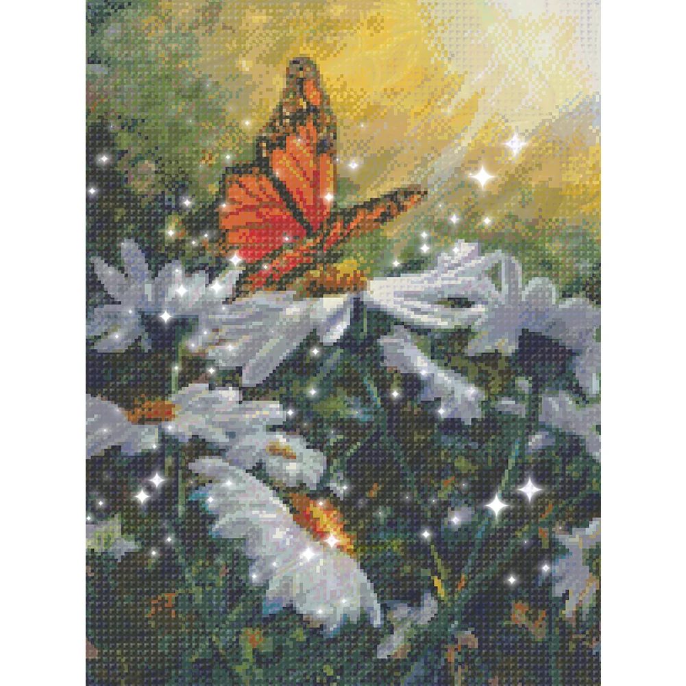 9CT Full Stamped Cross Stitch Bead Embroidery- Butterfly(Canvas|45*58CM)