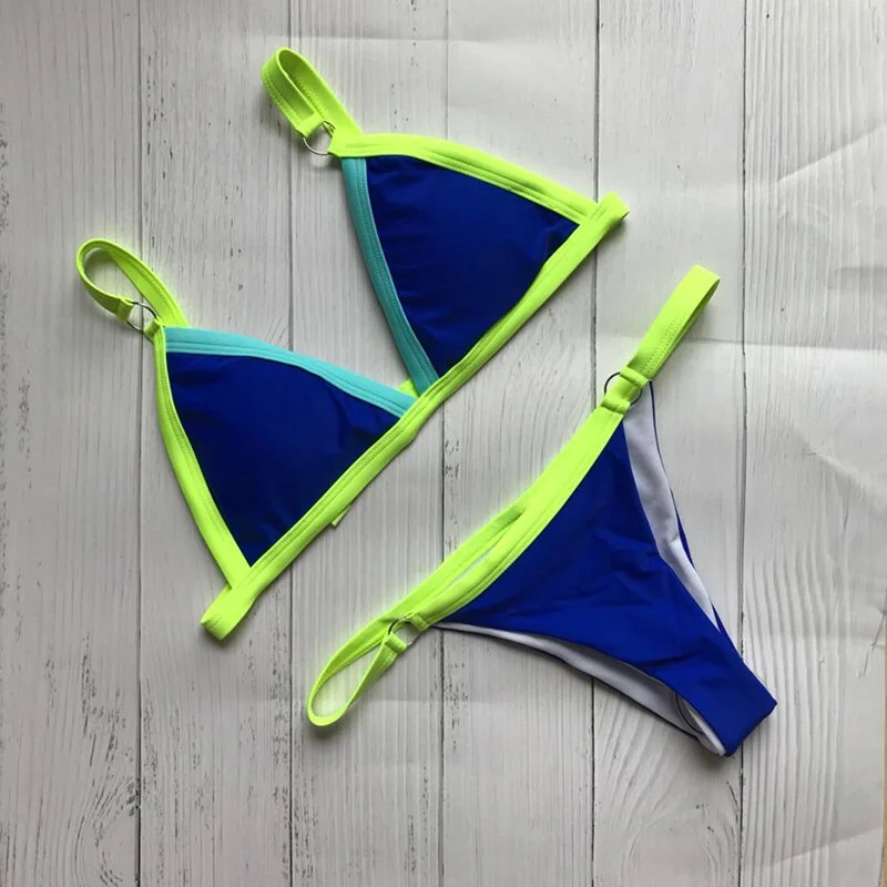 2020 Brand Triangle Bikini Set Swimwear Women Solid Swimsuit Women's Swimming Suit Bathing Suit Bodysuits Sexy Bikini Padded S-L