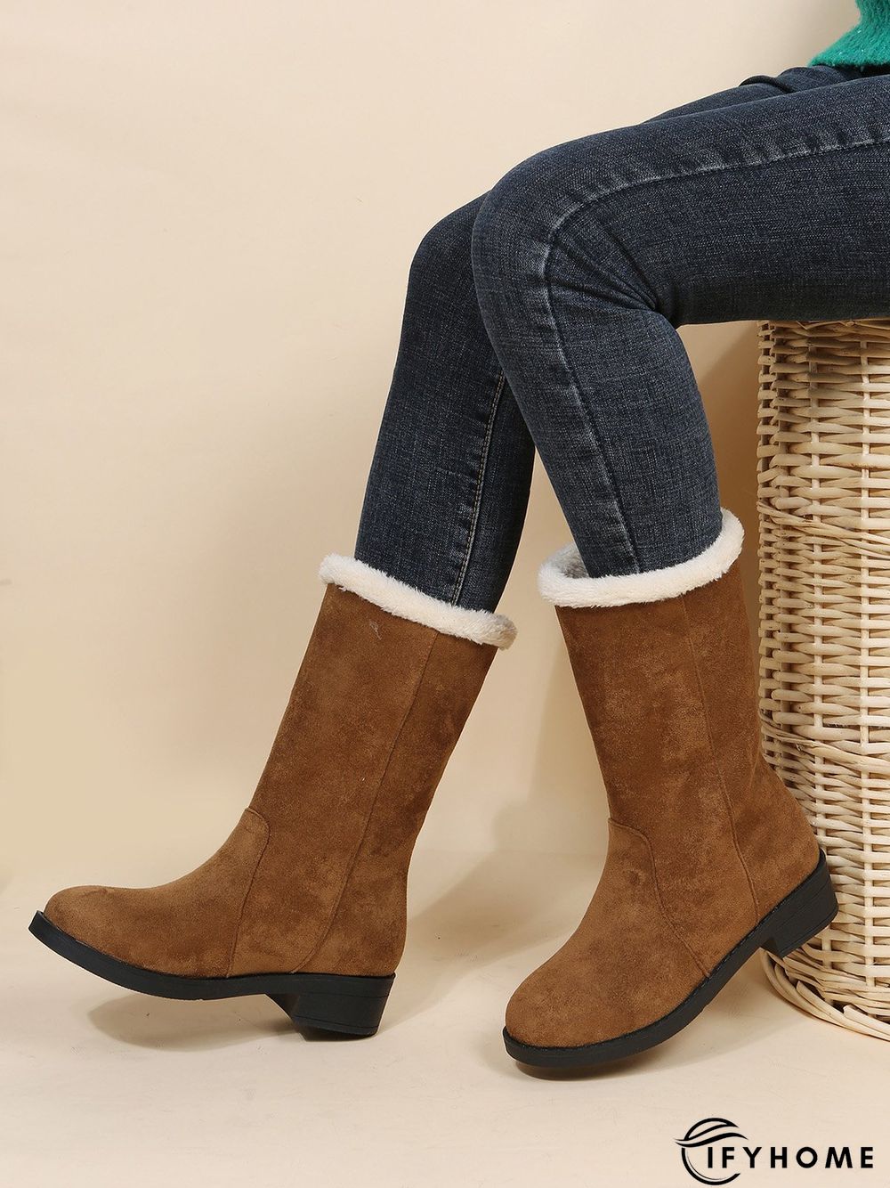 Plus Size Winter Casual Slip On Warm Lined Snow Boots | IFYHOME