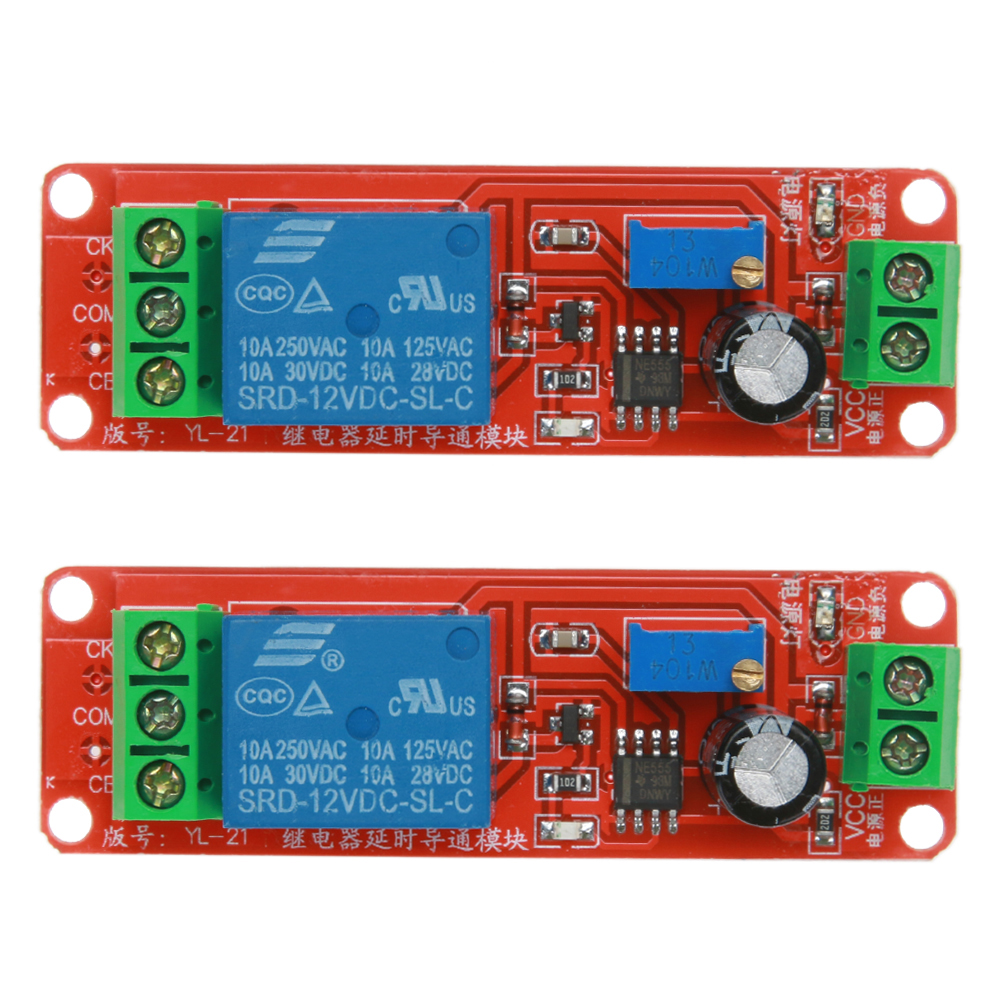 

2pcs DC 12V Delay Relay Shield NE555 Timer Switch Adjustable Module, 501 Original