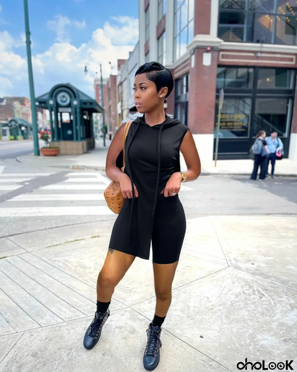 Casual Solid Hooded Sleeveless Two Piece Shorts Set