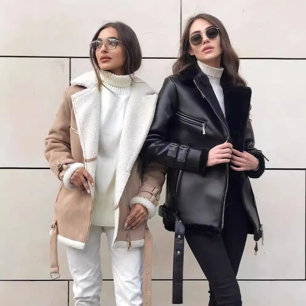 Nigikala Nigikala Autumn And Winter New Collar Zipper Open Shirt Fashion Women's Long-Sleeved Pure Color Coat