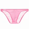 Men's Sexy Low Waist Ice Silk Transparent Ultra-Thin Breathable U-Convex Briefs