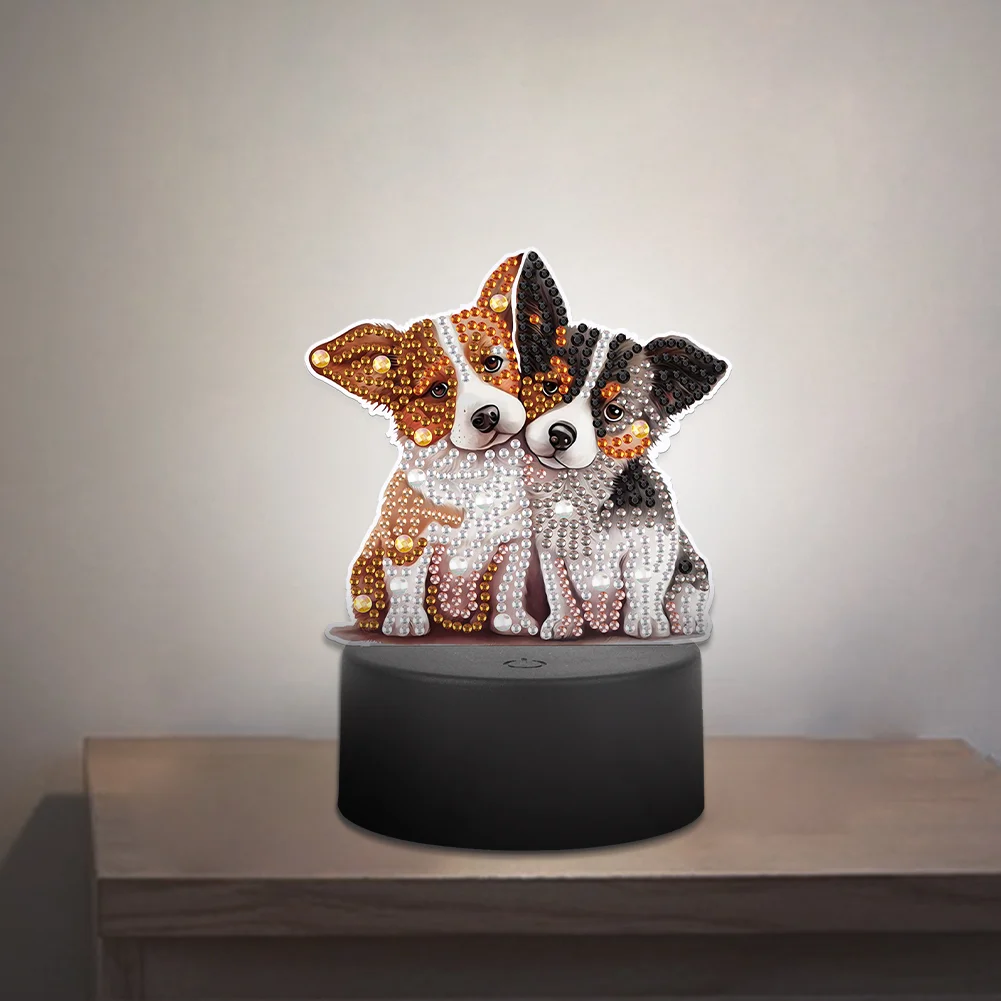 DIY Dog Diamond Painting LED Lamp Diamond Painting Night Light