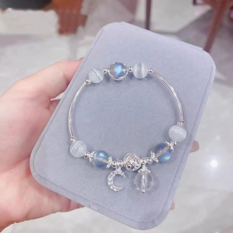 Star Moon Fairy Tale Super Sweet Moon Star Bracelet Small Fresh Design Light Luxury Fashion Galaxy Starry Sky Girl Jewelry