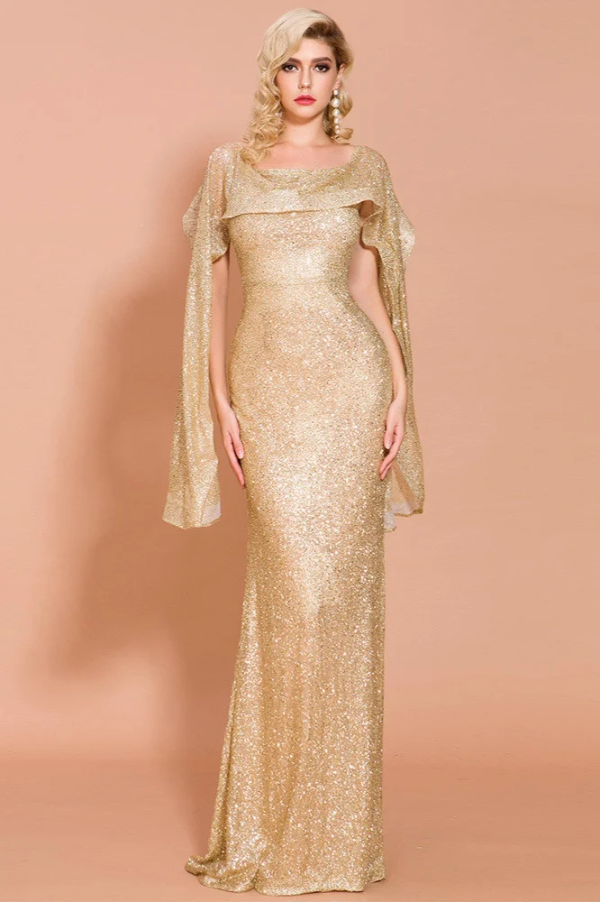 Bellasprom Sequins Long Mermaid Evening Gown Online Ruffles
