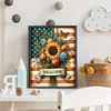 Diamond Painting -DIY Full Round Drill Union Jack Sunflower