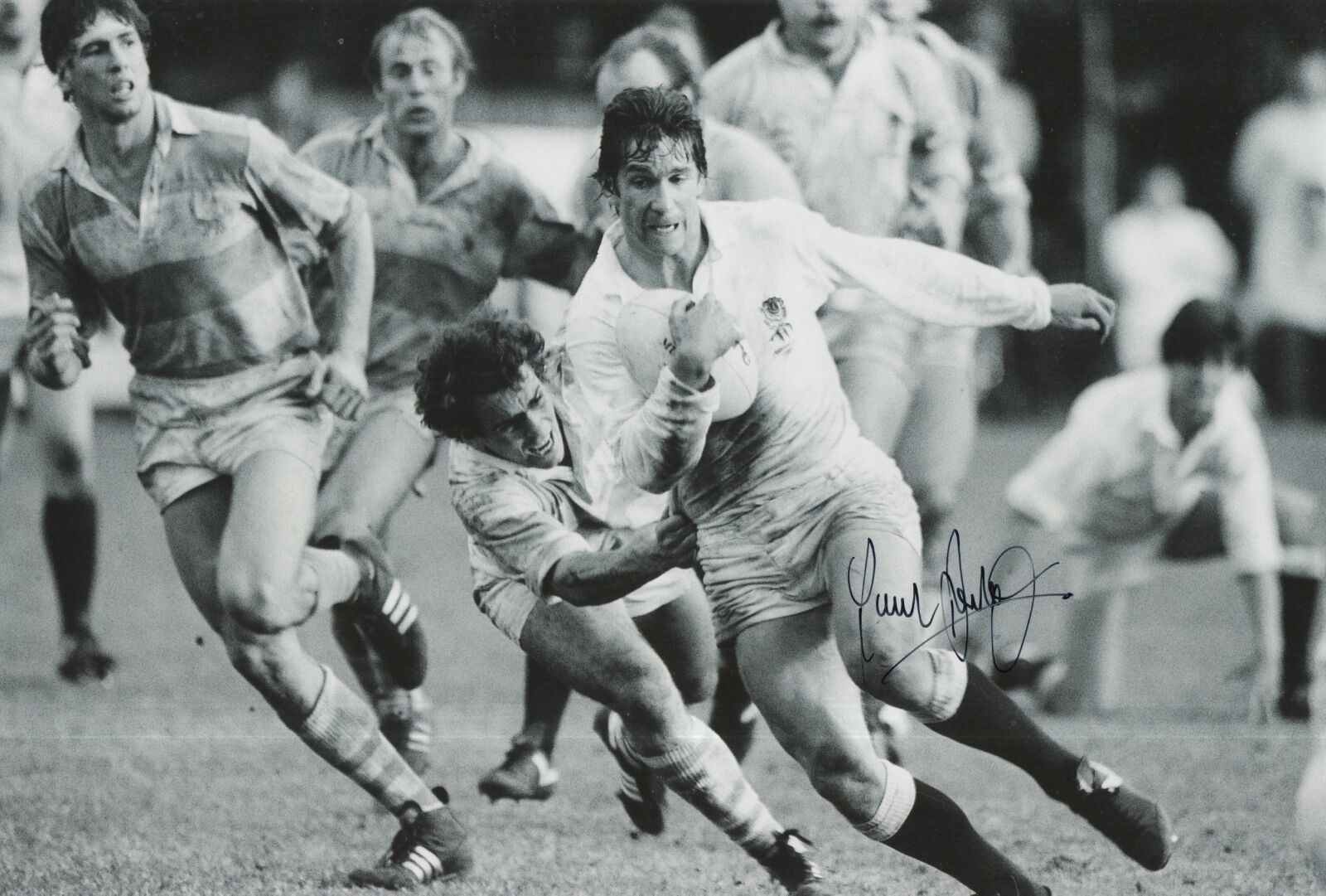 Paul Dodge Hand Signed England Rugby 12x8 Photo Poster painting.