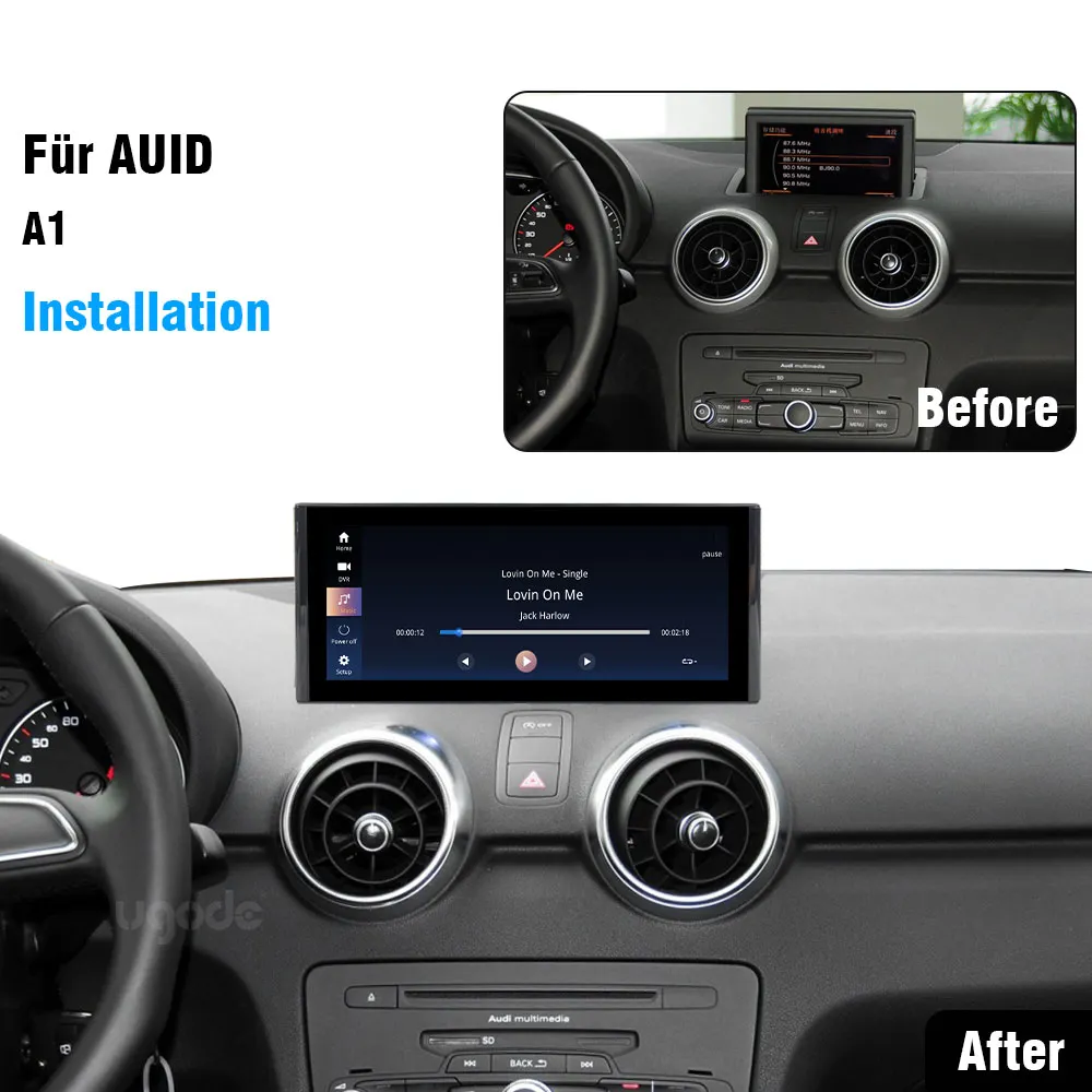 Ugode AUDI A1 2012-2018 year Apple CarPlay Android Auto Display Monitor Upgrade Autoradio Stereo 