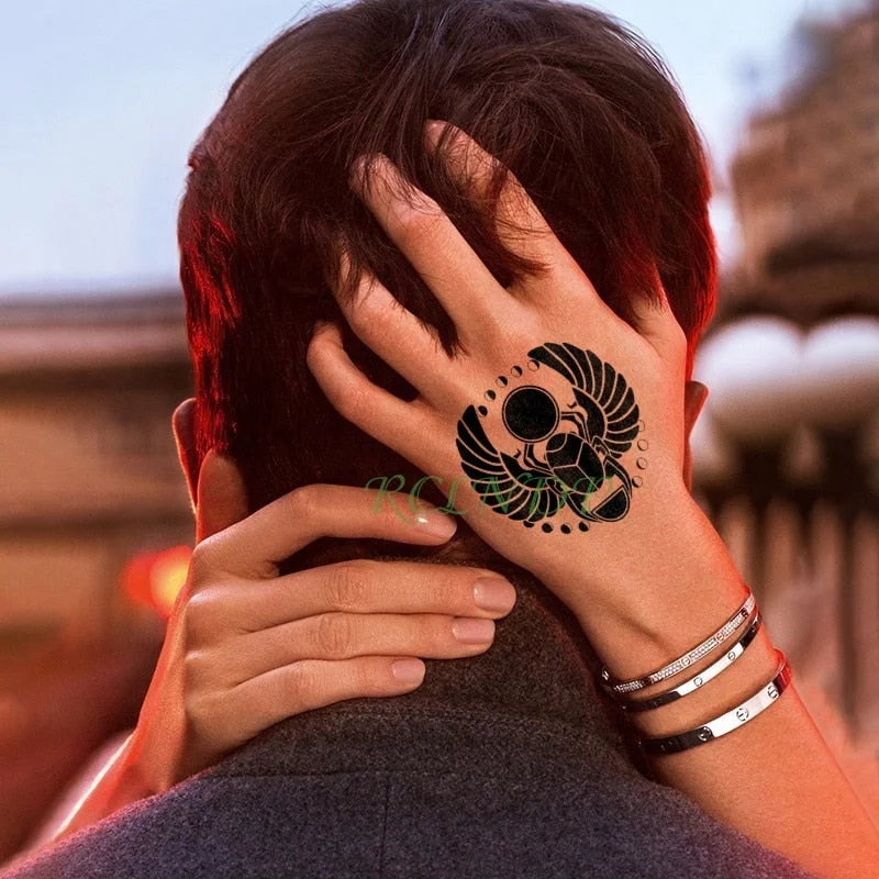 Waterproof Temporary Tattoo sticker protector of Ancient Egypt Greece Egyptian totem Anubis tatto flash tatoo fake tattoos 7