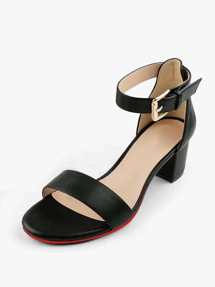 50mm Women's Classic Kitten Heels Red Bottom Open Toe Daily Pumps Party Sandals