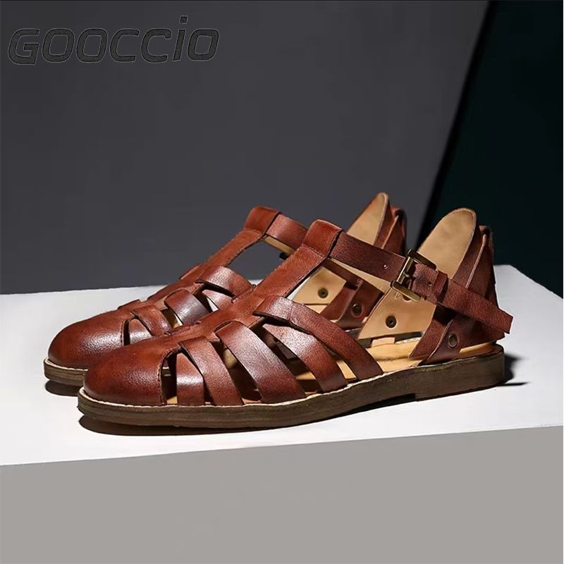 VM182 Top-Grain Calf Skin Dress Sandals For Men GOOCCIO   