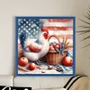 American Flag And Hen-11CT Stamped Cross Stitch 40*40cm/15.75*15.75in