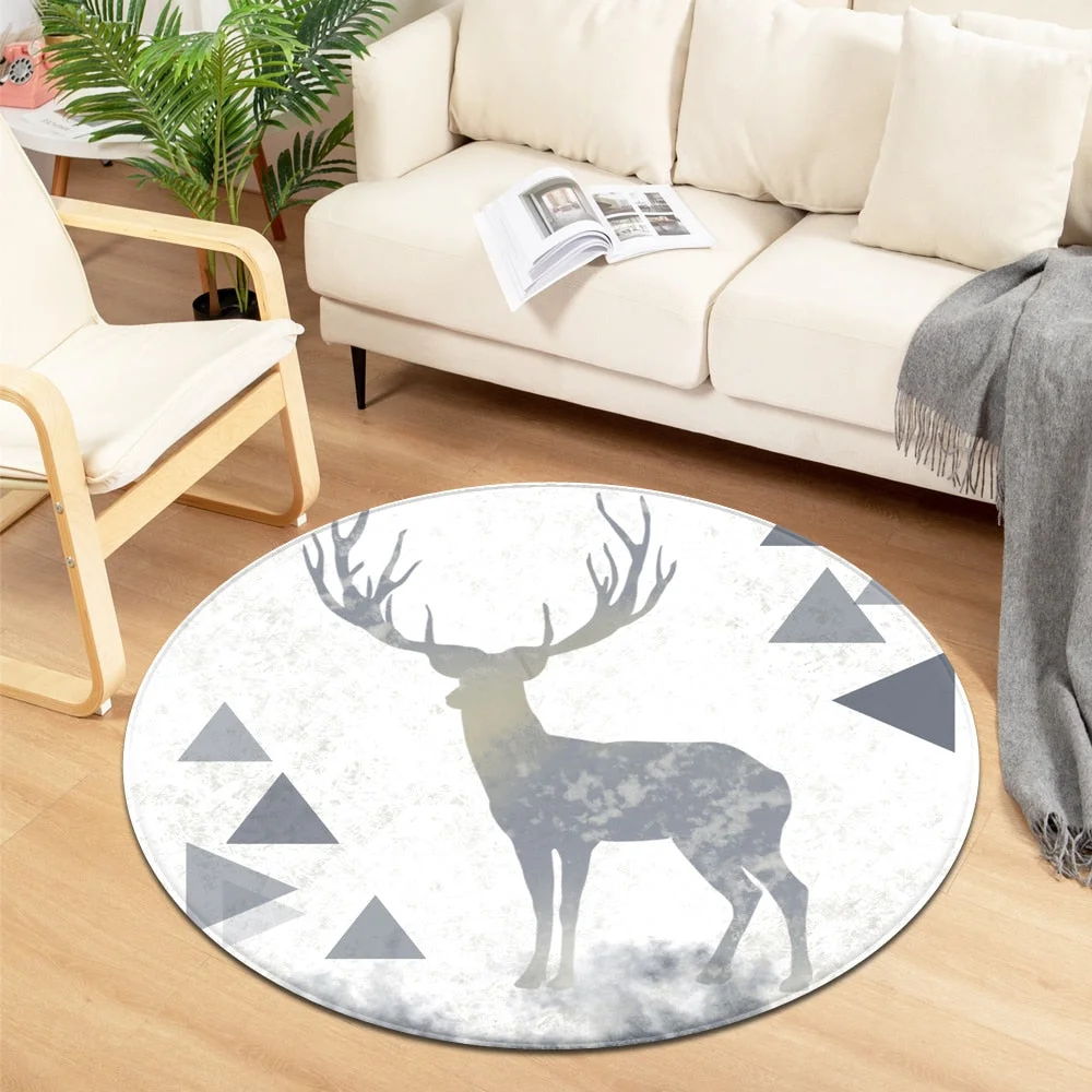 Nordic Round Carpet Computer Chair cushion Kids Room Carpet  Bedroom Floor Bedside Mat 3D Printing Living Room Decoration Rug