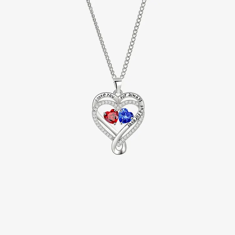 For Wife - How Special You're To Me Double Customized Birthstones & Hearts Diamond Necklace