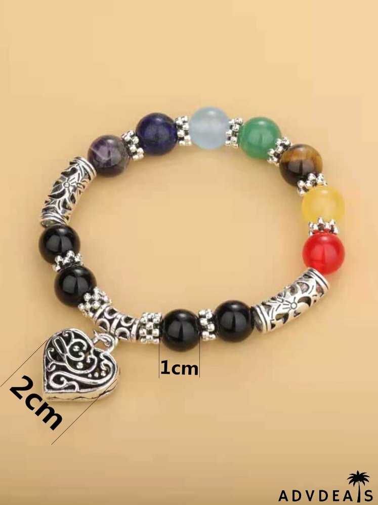 Heart Charm Beaded Bracelet